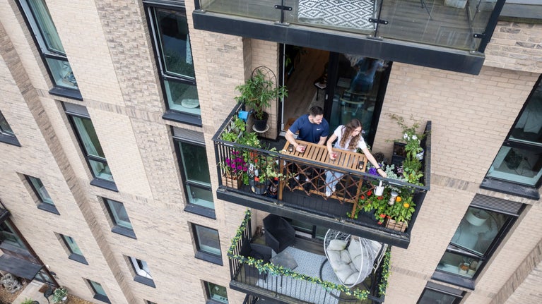 Contestant balcony as part of our Sky Gardening Challenge 2024, in Manchester